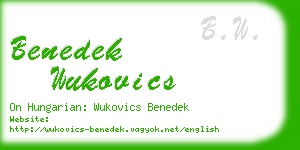 benedek wukovics business card